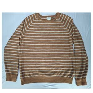 L.L. Bean Brown and Cream Striped Sweater